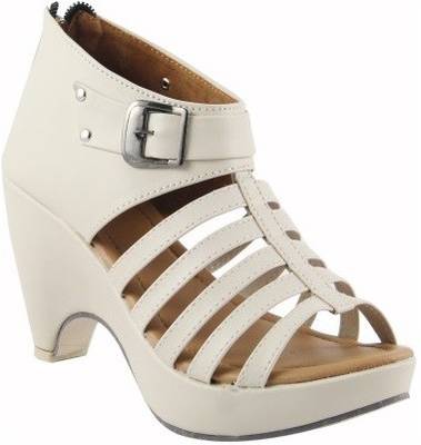 Nshell Women Cream Heels