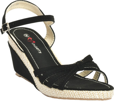 shuberry Women Black Wedges