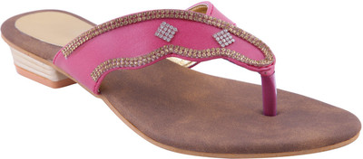 

Adorn Women Pink and Brown Flats