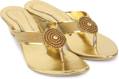 London Steps Women Gold Heels