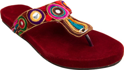 

Footrendz Women Maroon::Dark blue; pink; brown; orange; yellow Flats