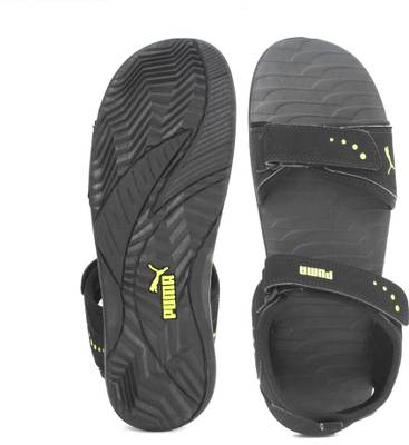 Puma Men Black-Limepunch Sports Sandals