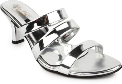 

CUTE FEET Women Silver Heels