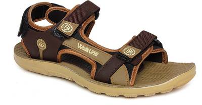Walkline Men Black Sports Sandals