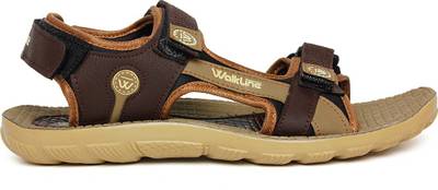 Walkline Men Black Sports Sandals
