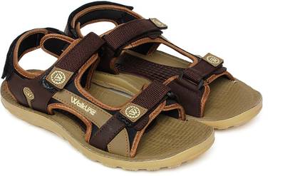 Walkline Men Black Sports Sandals