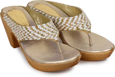Shoetopia Women Golden Heels