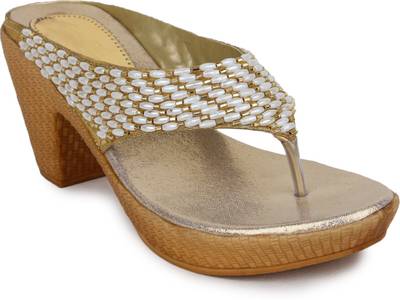 Shoetopia Women Golden Heels