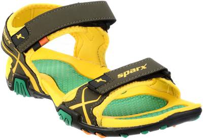 Sparx Men Olive Yellow Sandals
