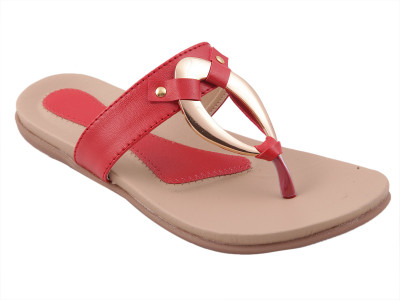 

Adorn Women Red And Beige Flats