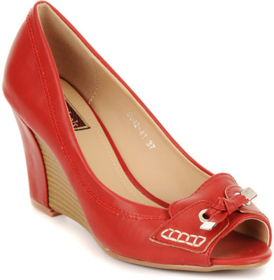 

Flat n Heels Women Red Wedges
