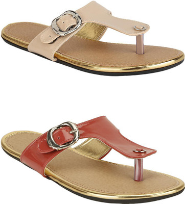 

Hanna Women Sober Beige::Chic Red Flats