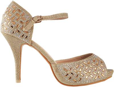 Mochi Women 15,Gold Heels
