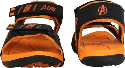Aero Men BLACK::ORANGE Sandals