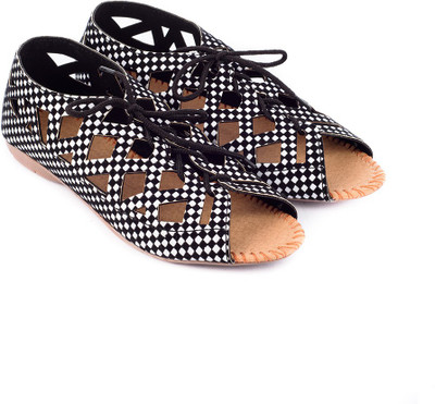 

Myra Women Black N White Flats