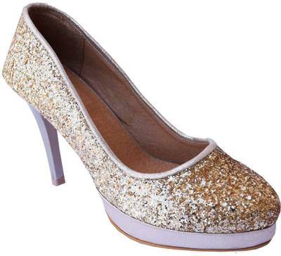 MadeinMyIndia Women Gold Heels