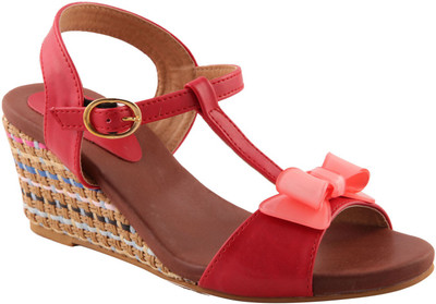 

Adorn Women Red, Brown Wedges