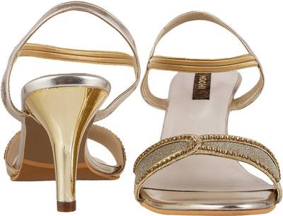 Mochi Women 15,Gold Heels