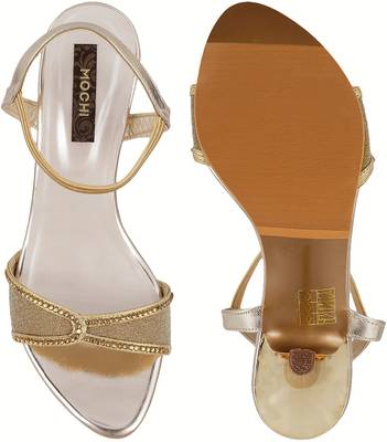 Mochi Women 15,Gold Heels