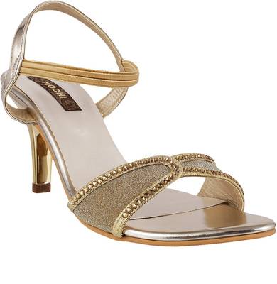 Mochi Women 15,Gold Heels