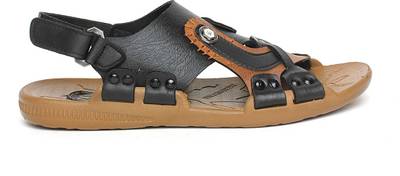 Walkline Men Black Sandals