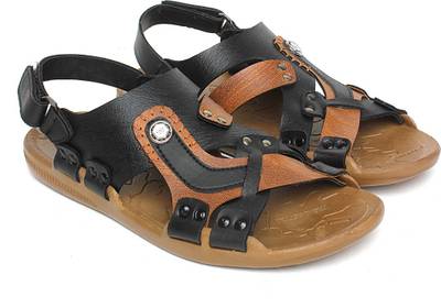 Walkline Men Black Sandals