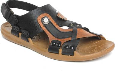 Walkline Men Black Sandals