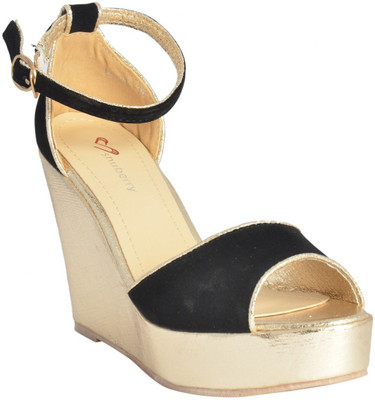 Shuberry Women Black Wedges Flipkart