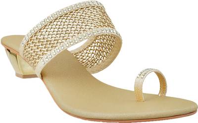 Mochi Women 15,Gold Heels