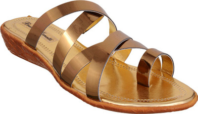 

Bruno Manetti Women Gold Flats