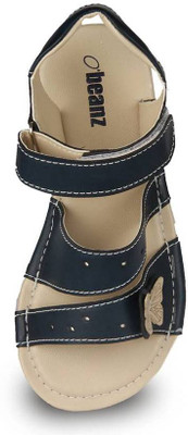 Beanz Girls Sports Sandals, Navy beige