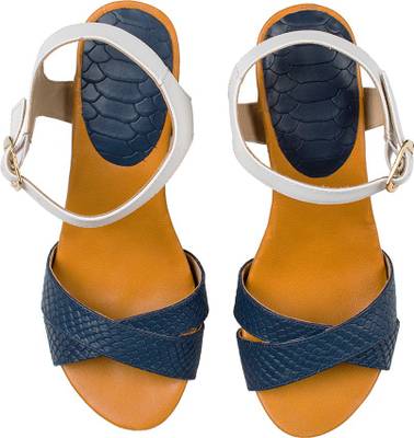 Hidesign Women Blue::Yellow Heels