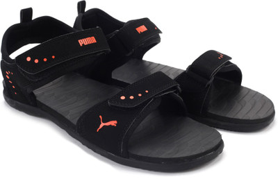 

Puma Men Black-VermillionOrange Sports Sandals