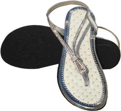 

Hedgehog Women Silver::White Flats