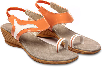 Nell Women Orange Wedges