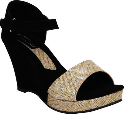 

Footshez Women Black Wedges