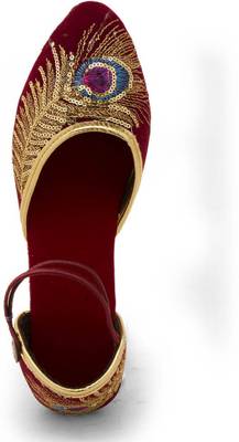 Indiangiftemporium Women Maroon Heels