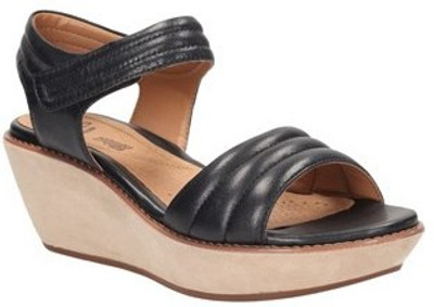 

Clarks Women Black Leather Wedges