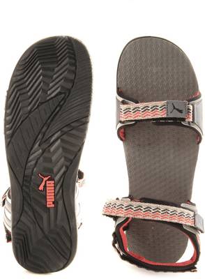 Puma Men steel gray-gray violet-high risk red Sports Sandals