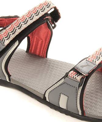 Puma Men steel gray-gray violet-high risk red Sports Sandals