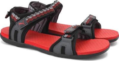 Puma Men Puma Black-Asphalt-High Risk Red Sports Sandals