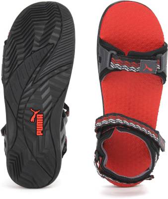 Puma Men Puma Black-Asphalt-High Risk Red Sports Sandals