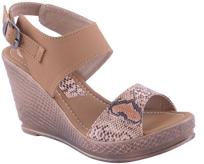 Adorn Women Beige Wedges