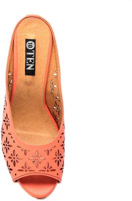 Ten Women Orange Heels