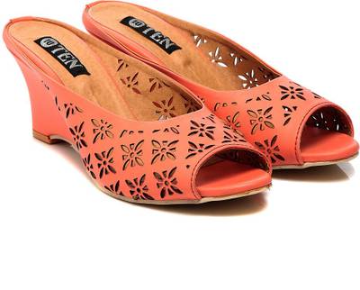 Ten Women Orange Heels