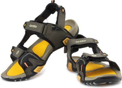 Lotto Men Olive/Yellow Sports Sandals