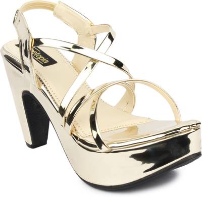 Shoetopia Women Golden Heels