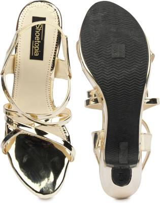 Shoetopia Women Golden Heels