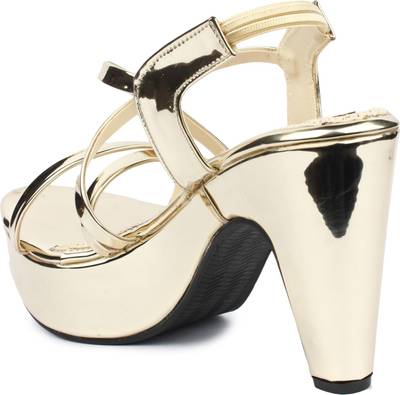 Shoetopia Women Golden Heels