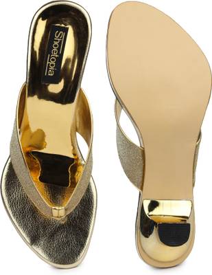 Shoetopia Women Golden Heels